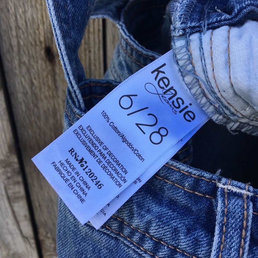 NWT Kensie Distressed Denim Overalls Blue 6 - Picture 7 of 8